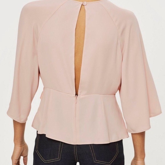 Topshop Pink/Blush Front Knot Kimono Top - Picture 2 of 6